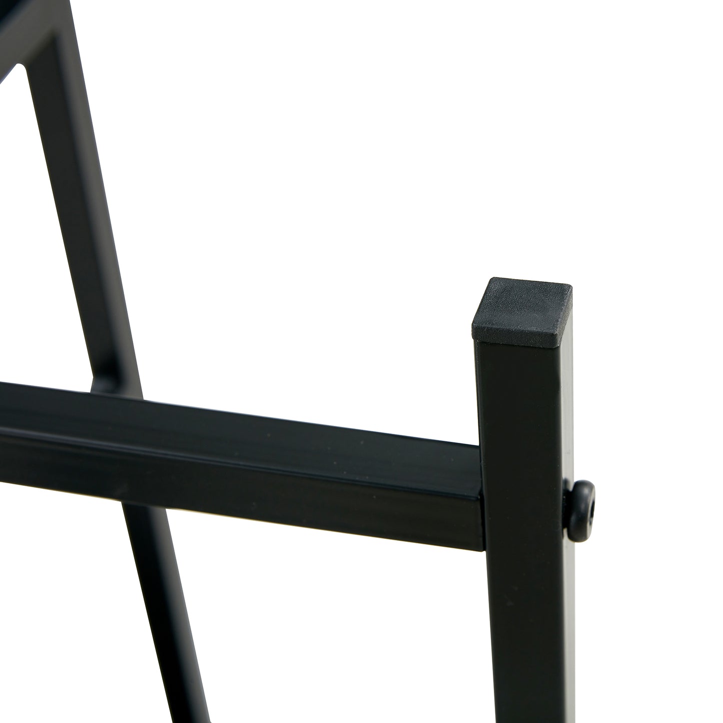 2-Layer Tempered Glass End Table: Round Coffee Table for Bedroom, Living Room, Office (Black)