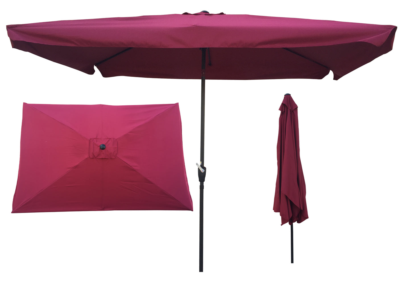 10 x 6.5ft Rectangular Patio Outdoor Market Table Umbrellas with Crank and Push Button Tilt for Garden Pool Shade Swimming Pool Market - Convenient and Adjustable Umbrellas for Outdoor Relaxation and Protection - Various Colors and Sizes Available