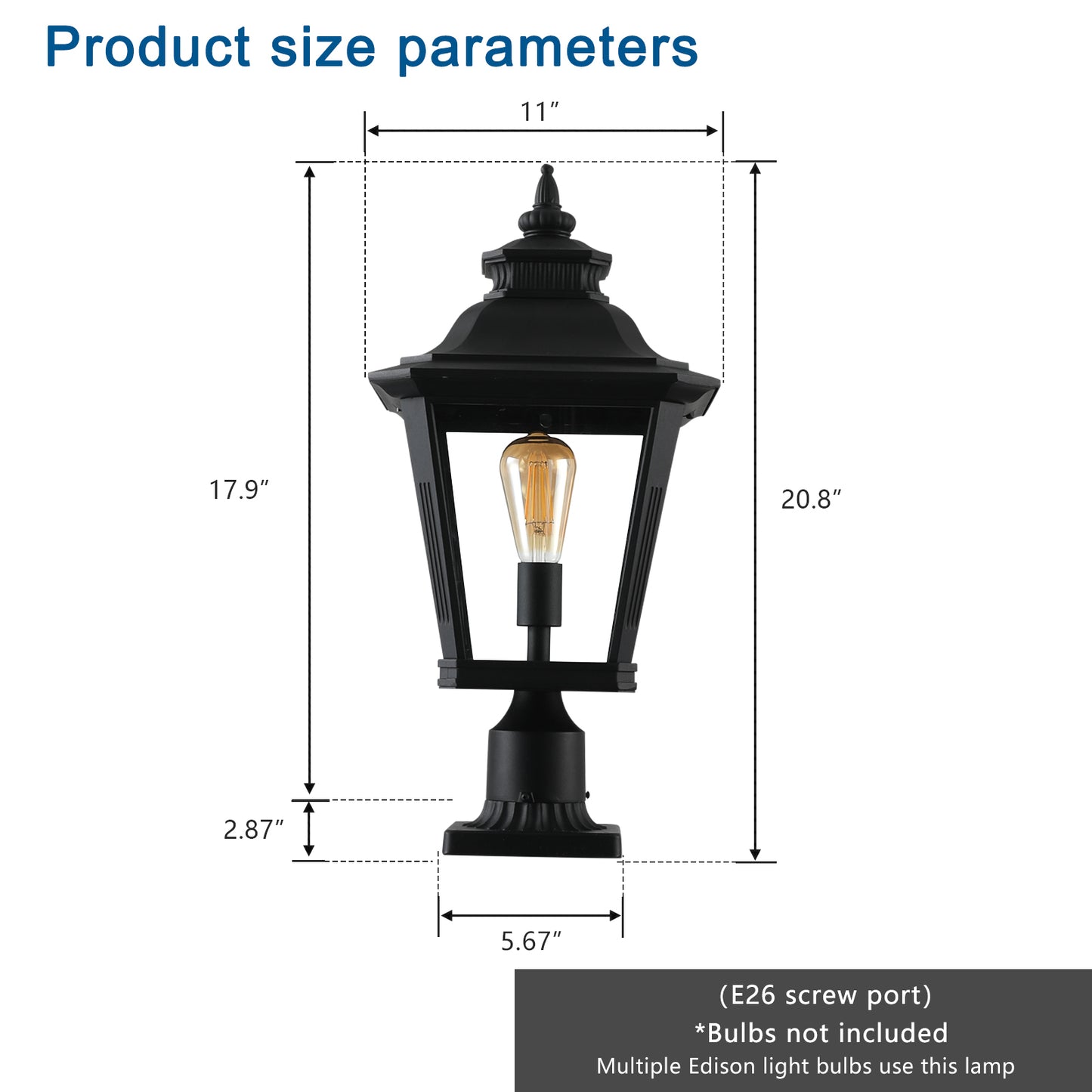 Outdoor Glass Column Headlights - Stylish and Durable Exterior Lighting Solution for Enhanced Ambiance, Perfect for Pathways, Gardens, and Patios - Available in Various Sizes and Colors