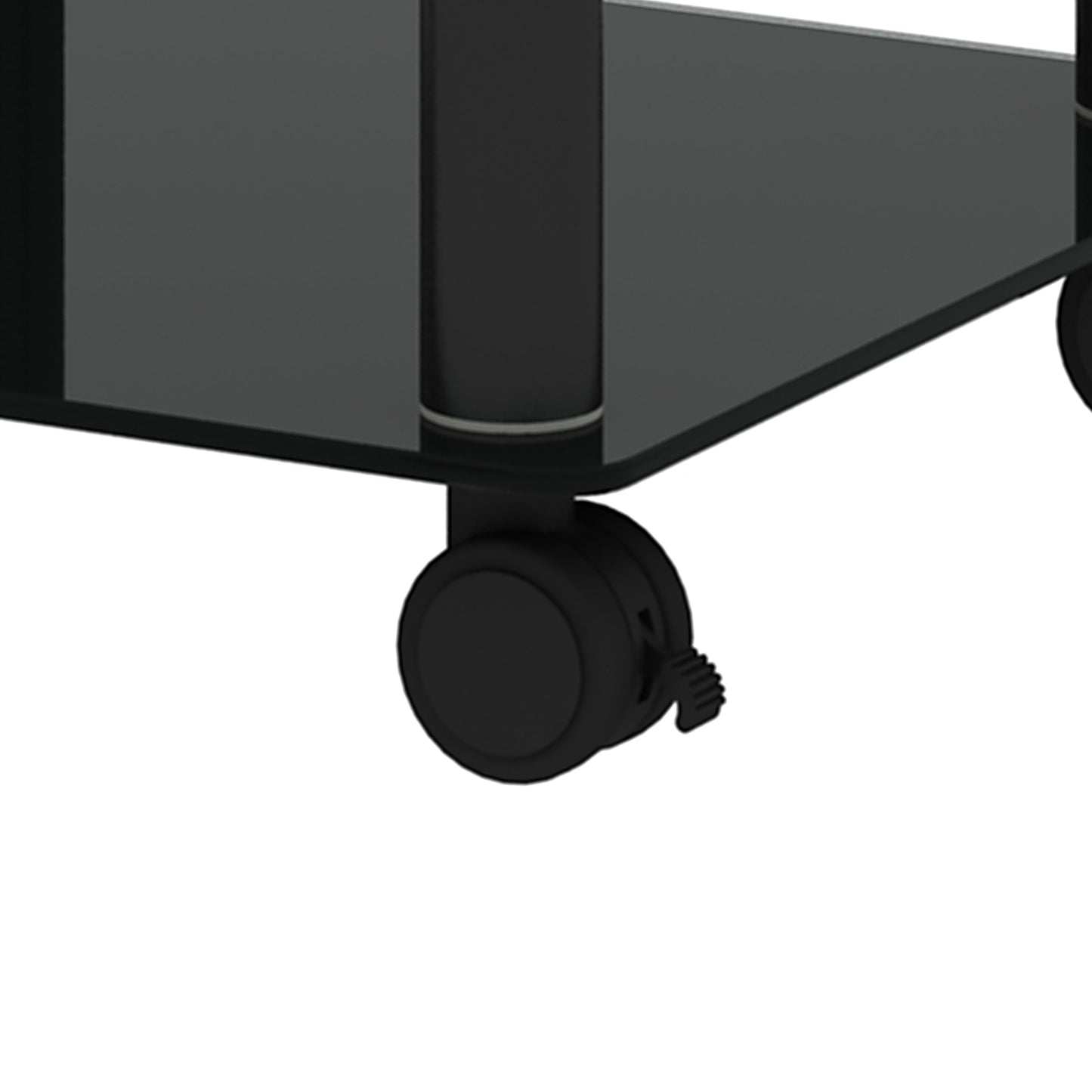 2-Piece Black Side Table: 2-Tier Space End Table, Modern Night Stand with Storage Shelve