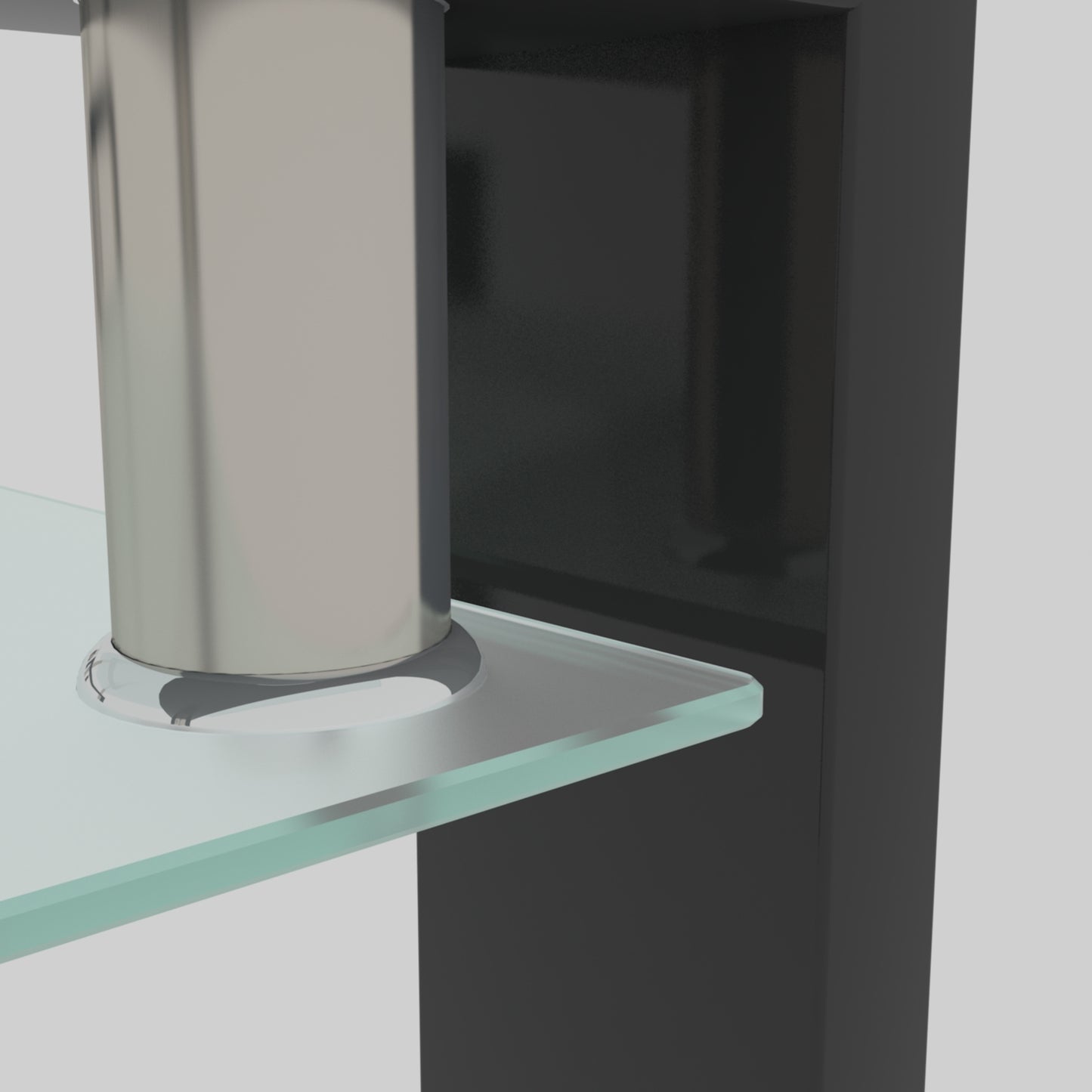 Rectangle Black Glass Coffee Table - Modern Side Center Table for Living Room, Clear, Sleek Design, Living Room Furniture