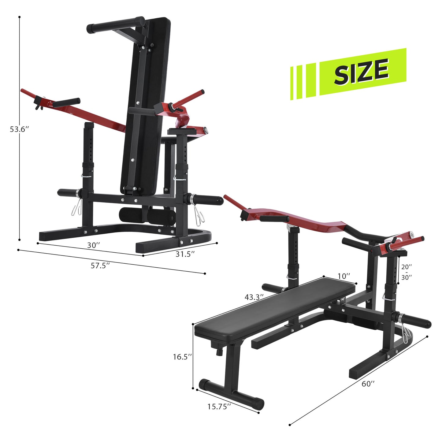Weight Chest Press Bench - Adjustable Positions Flat Incline for Chest & Arm Ab Workout, Home Gym Equipment Max 2000 LB