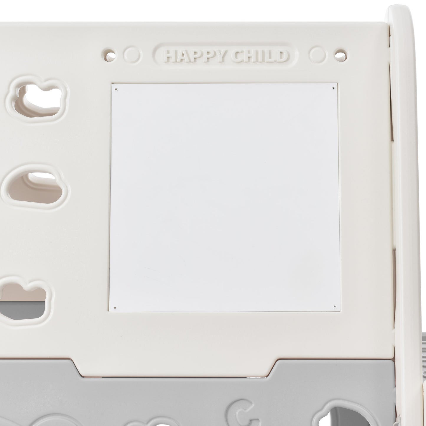 6-in-1 Toddler Climber and Swing Set: Kids Playground Climber Swing Playset with Tunnel, Whiteboard, Building Blocks, Basketball Hoop - White