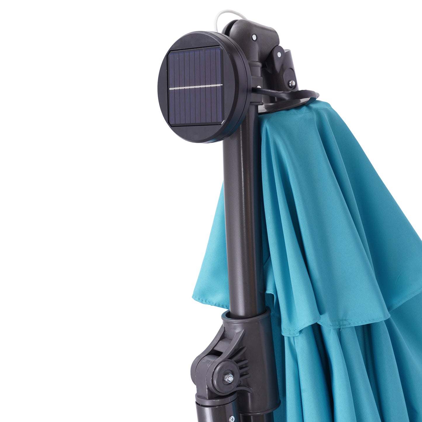 10 FT Solar LED Patio Outdoor Umbrella with 32 LED Lights - Easy Open Adjustment, Hanging Cantilever Offset Design - Ideal for Outdoor Spaces