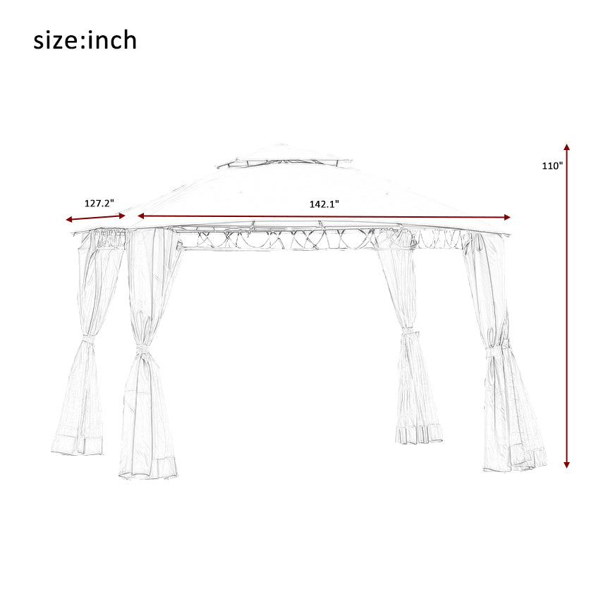 Double Tiered Grill Canopy: Outdoor BBQ Gazebo Tent with UV Protection, Beige - U_STYLE (VIDEO)