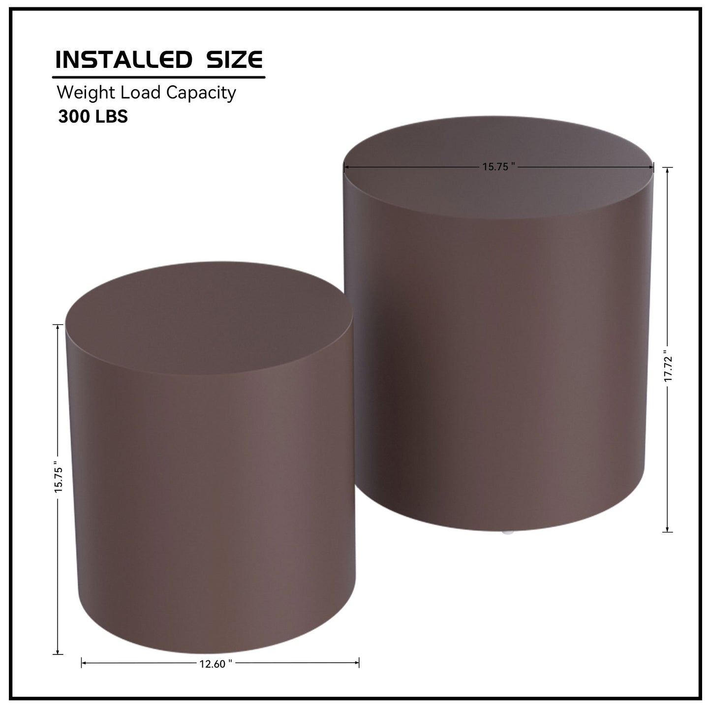 Upgrade MDF Nesting Table Set of 2: Multifunctional for Living Room/Small Space - Ideal for Goods Display, Brown Color