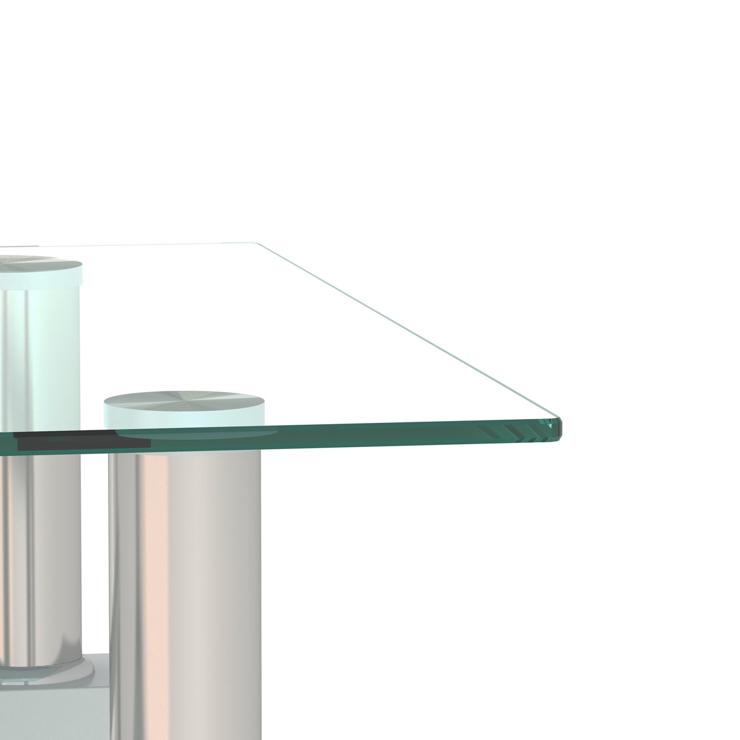 Square Tempered Glass Tea Table Coffee Table End Table Set, Modern and Transparent/White Design for Living Room