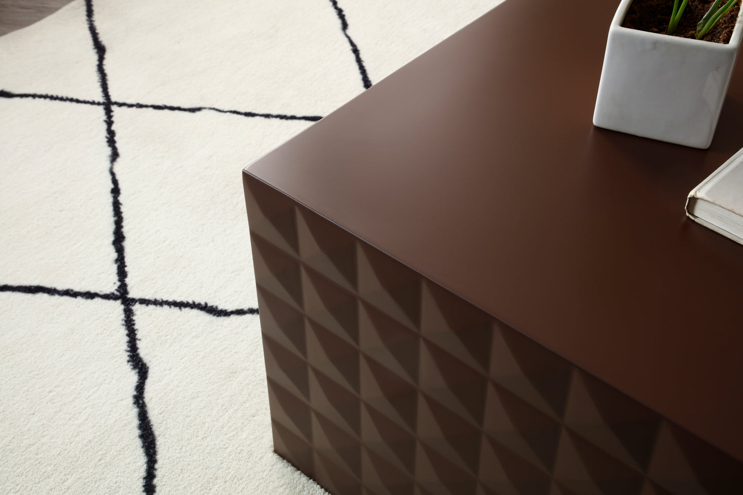 Handcraft Nesting Table Set of 2, MDF Square End/Coffee Table for Living Room - Brown, Space-Saving Design