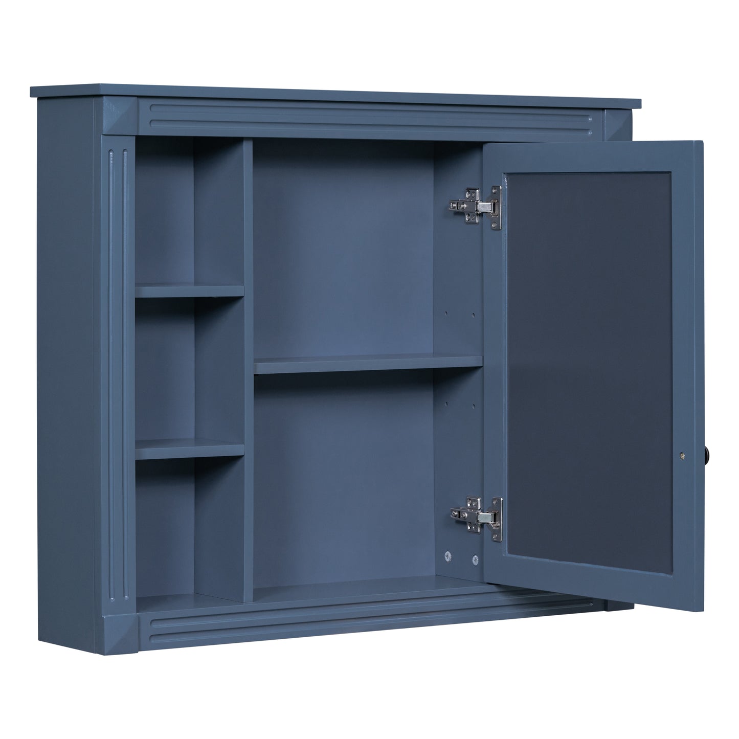 36'' Bathroom Vanity with Top Sink - Royal Blue Mirror Cabinet, Modern Storage Cabinet with 2 Doors and 2 Drawers - Single Sink Vanity