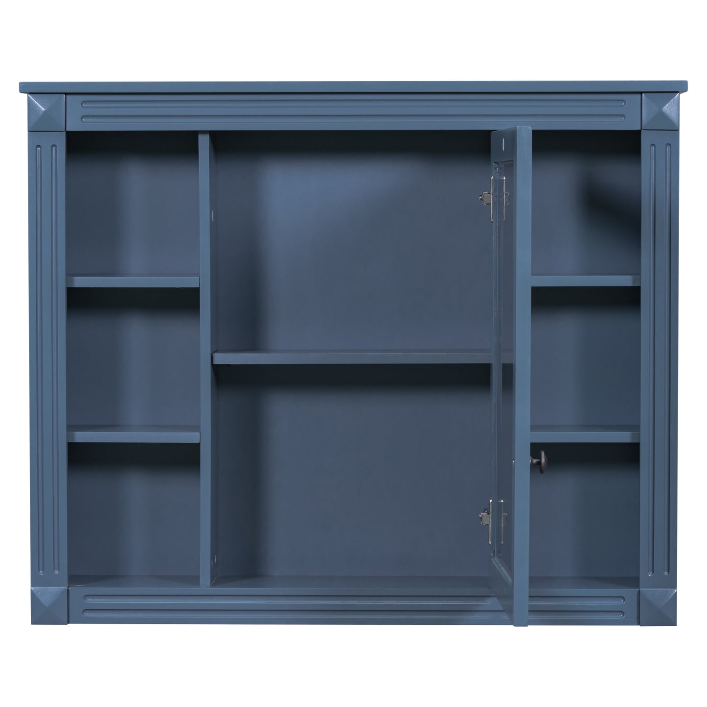 36'' Bathroom Vanity with Top Sink - Royal Blue Mirror Cabinet, Modern Storage Cabinet with 2 Doors and 2 Drawers - Single Sink Vanity