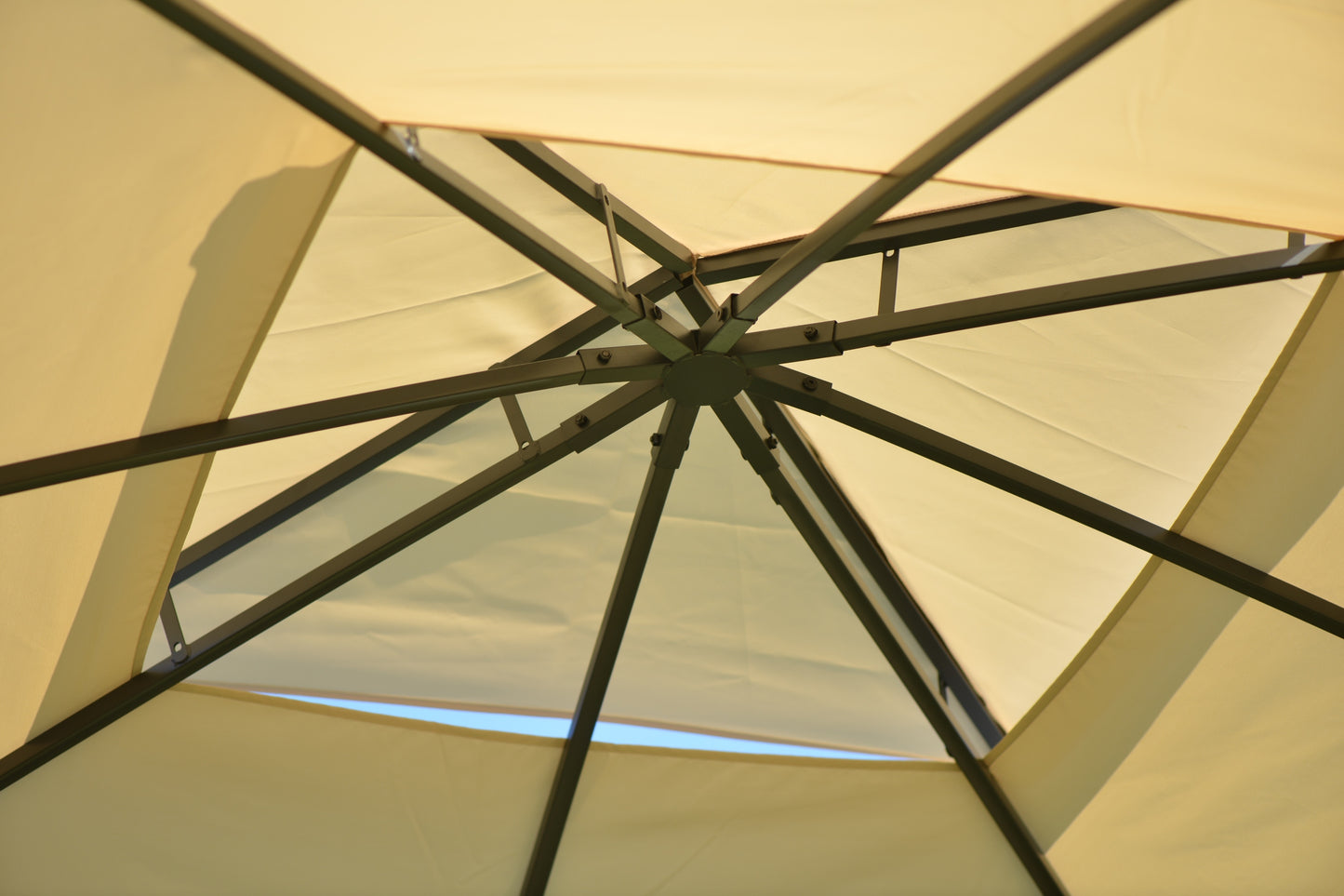 Double Tiered Grill Canopy: Outdoor BBQ Gazebo Tent with UV Protection, Beige - U_STYLE (VIDEO)