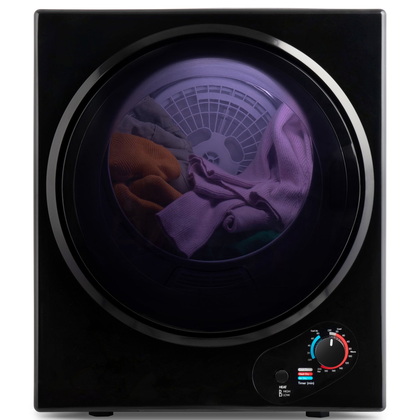 Electric Portable Clothes Dryer, Front Load Laundry Dryer for Apartments, Dormitory and RVs - Efficient & Convenient Drying Solution for Small Spaces. Wall Mount Kit Included.