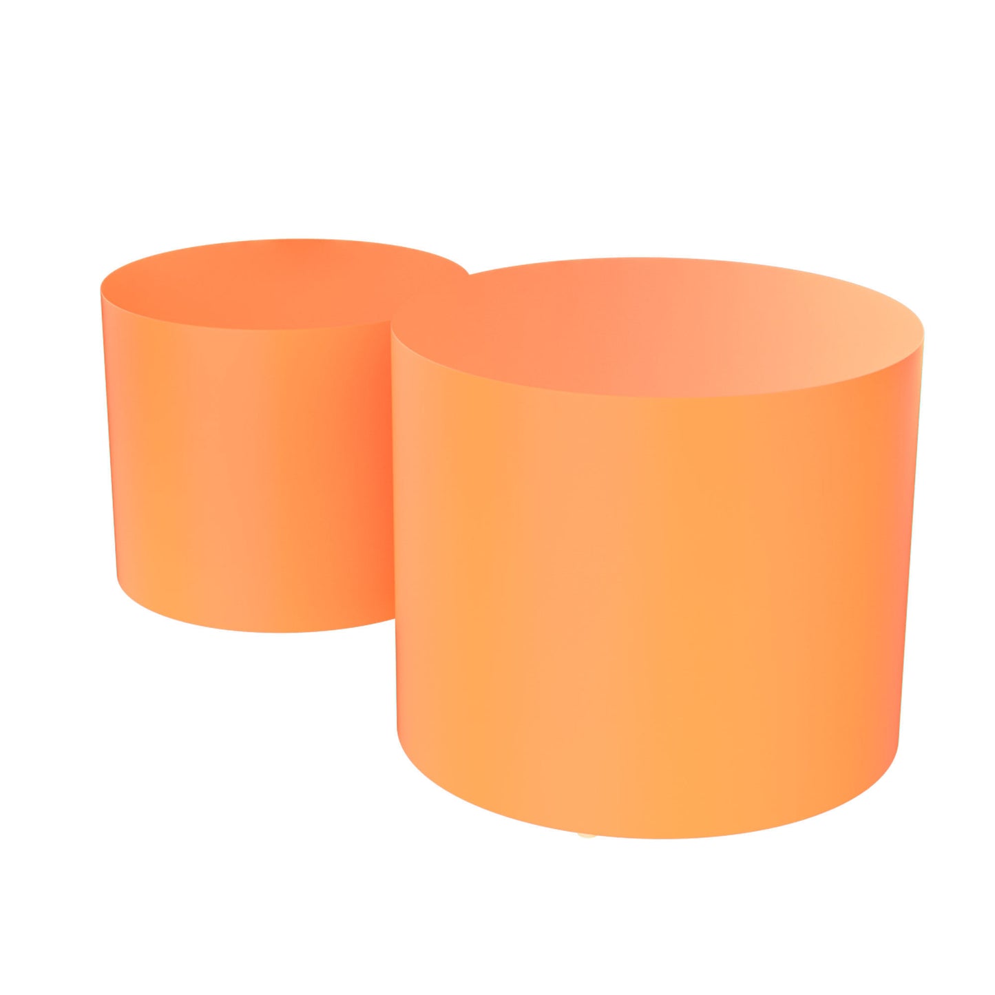 MDF Nesting Tables Set of 2: Vibrant Orange Round Side Table - Stylish Furniture for Modern Spaces