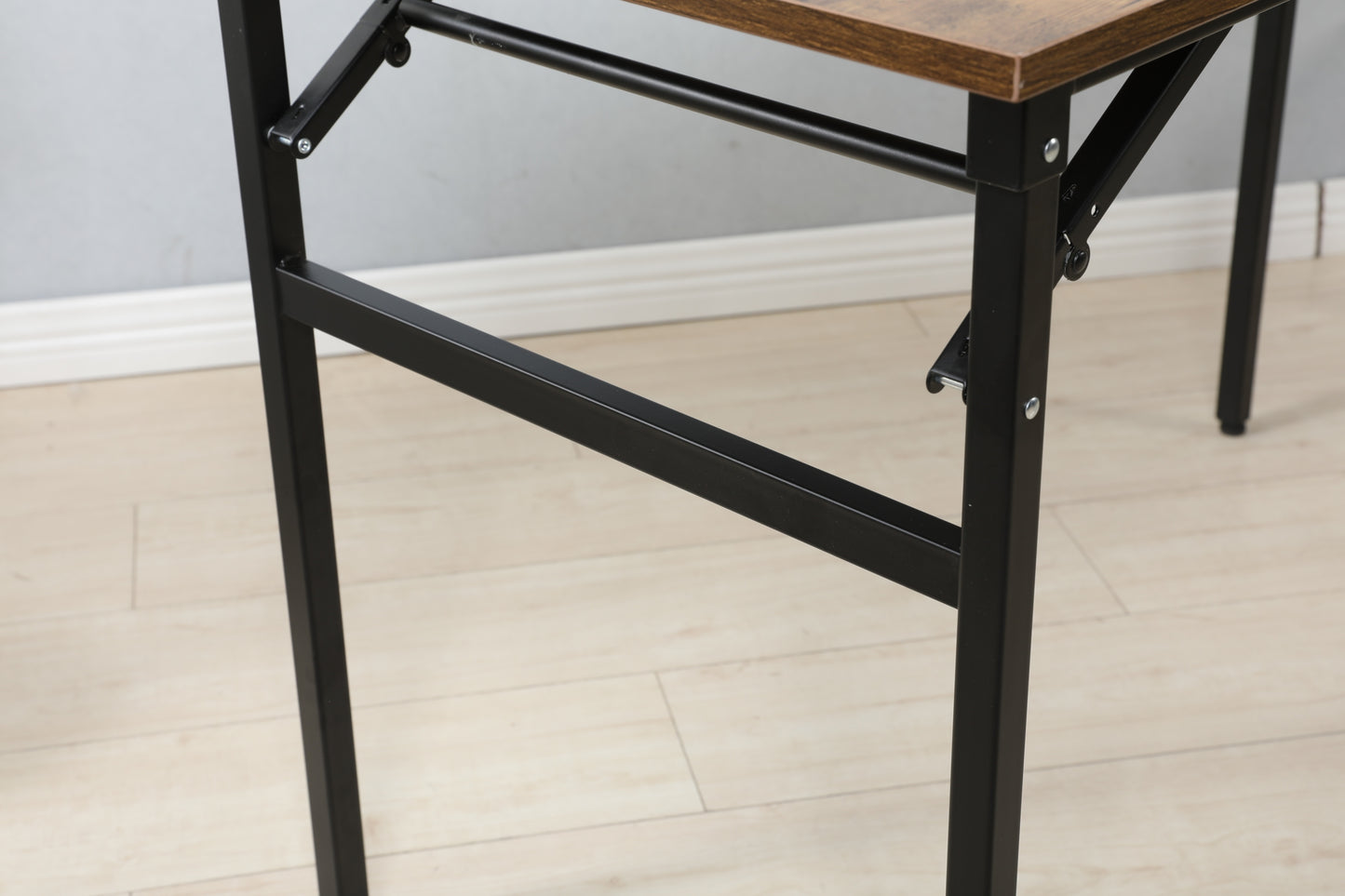 Folding Table Desk: Black, 47x24 Inches, Computer Workstation - No Installation Required