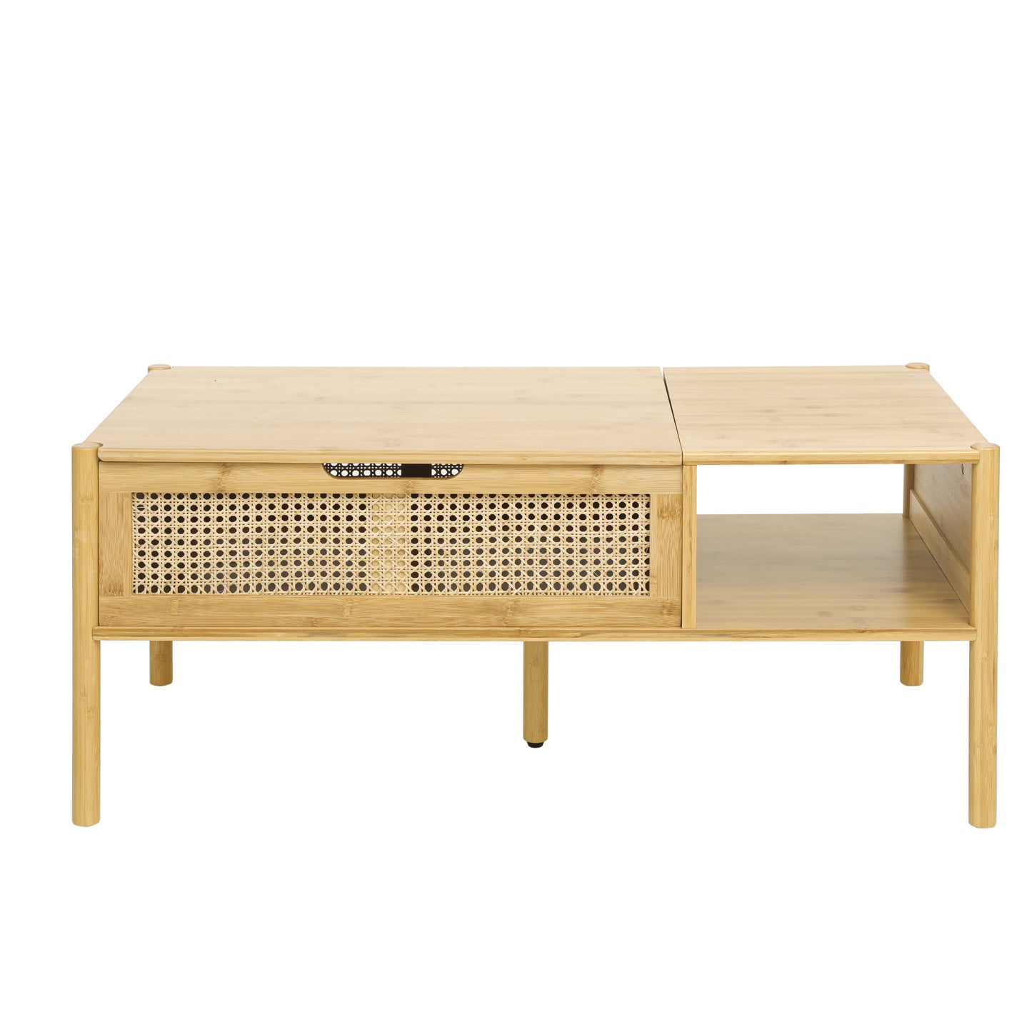 Coffee Table, Top Lifting, Natural Bamboo and Rattan - Ideal for Living Room Décor with Elegant Design, Durable Construction, and Convenient Storage Space - Available in Multiple Sizes and Earthy Tones