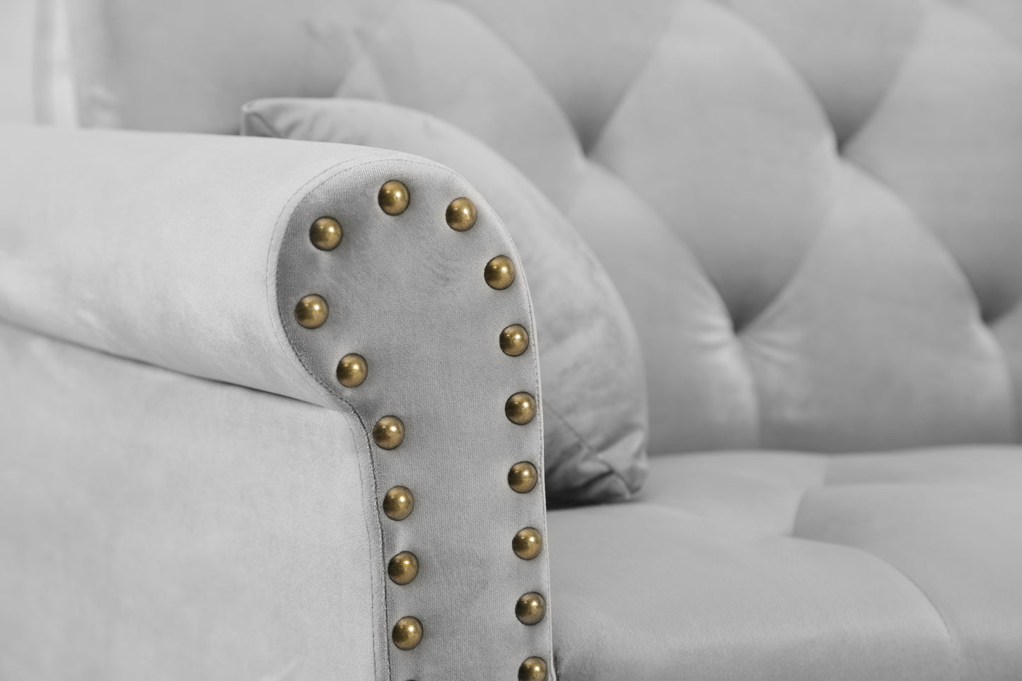 Convertible Sofa Bed Sleeper in Light Grey Velvet - Multiple Sizes (W223S00456, W223S00708, W223S00870)