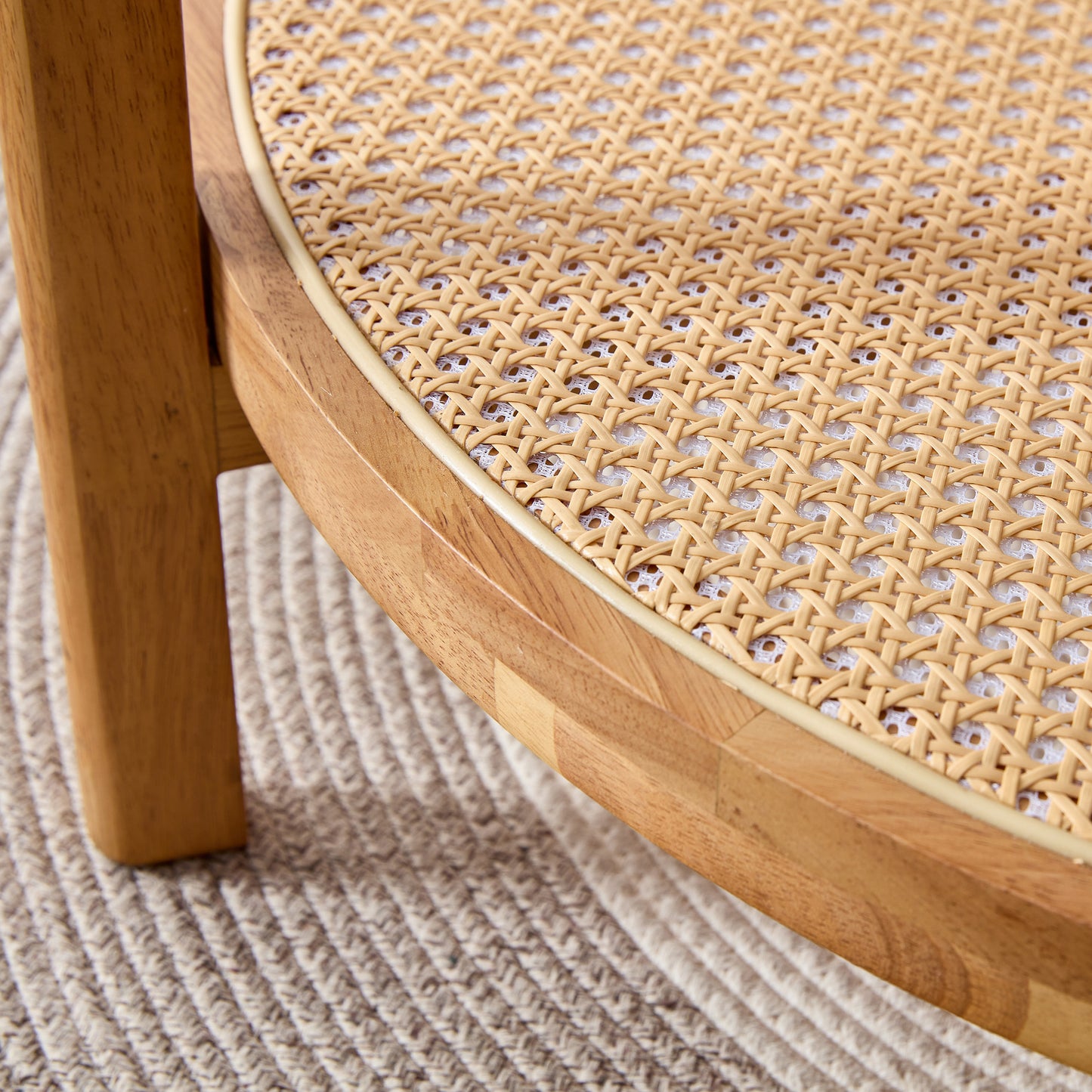 Modern Simple Circular Double-Layer Solid Wood Tea Table: Rattan Woven Side Table for Living, Dining, and Bedroom - Small Round Table (Color & Size Options)