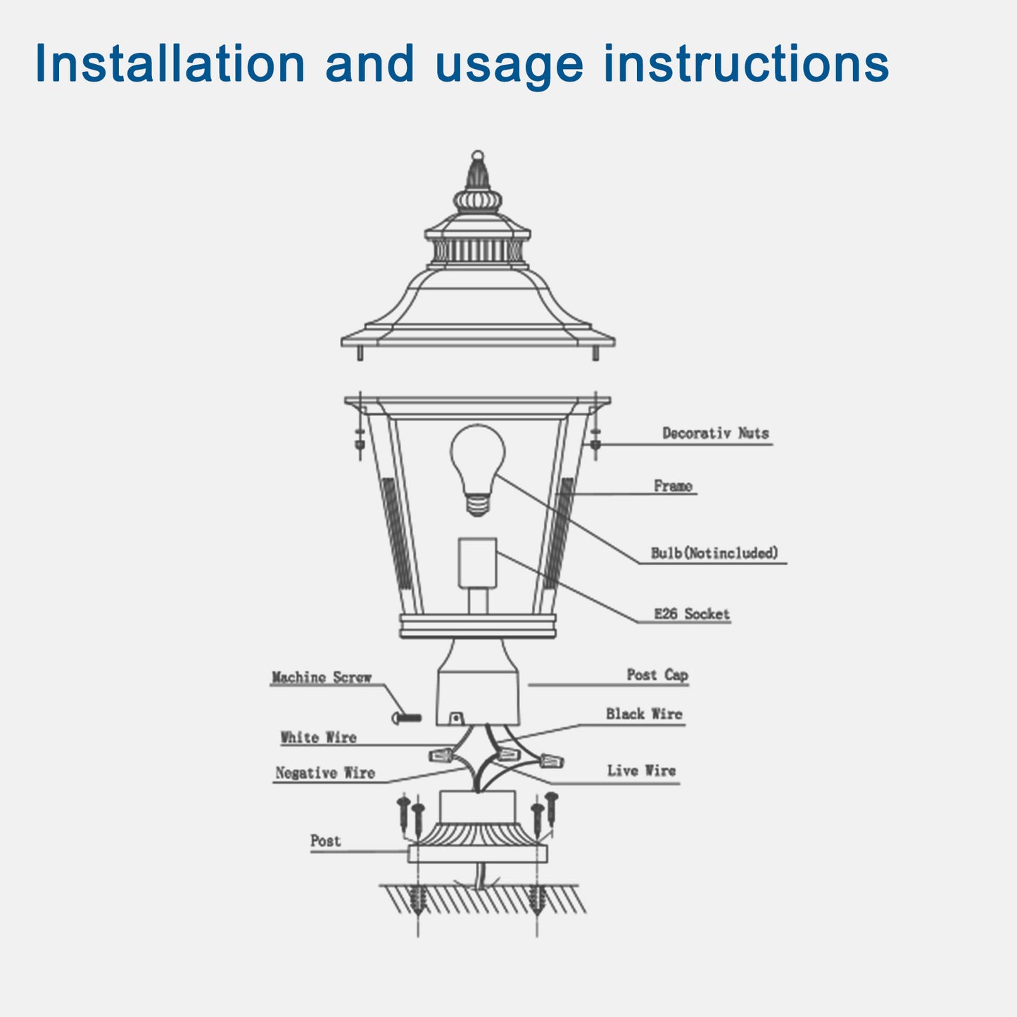 Outdoor Glass Column Headlights - Stylish and Durable Exterior Lighting Solution for Enhanced Ambiance, Perfect for Pathways, Gardens, and Patios - Available in Various Sizes and Colors