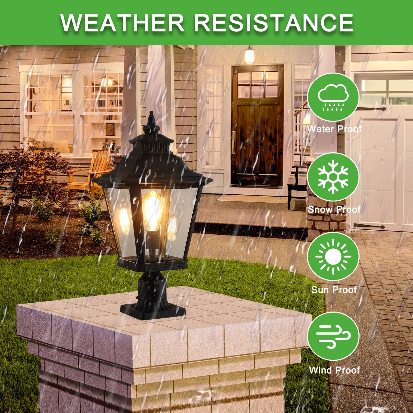 Outdoor Glass Column Headlights - Stylish and Durable Exterior Lighting Solution for Enhanced Ambiance, Perfect for Pathways, Gardens, and Patios - Available in Various Sizes and Colors