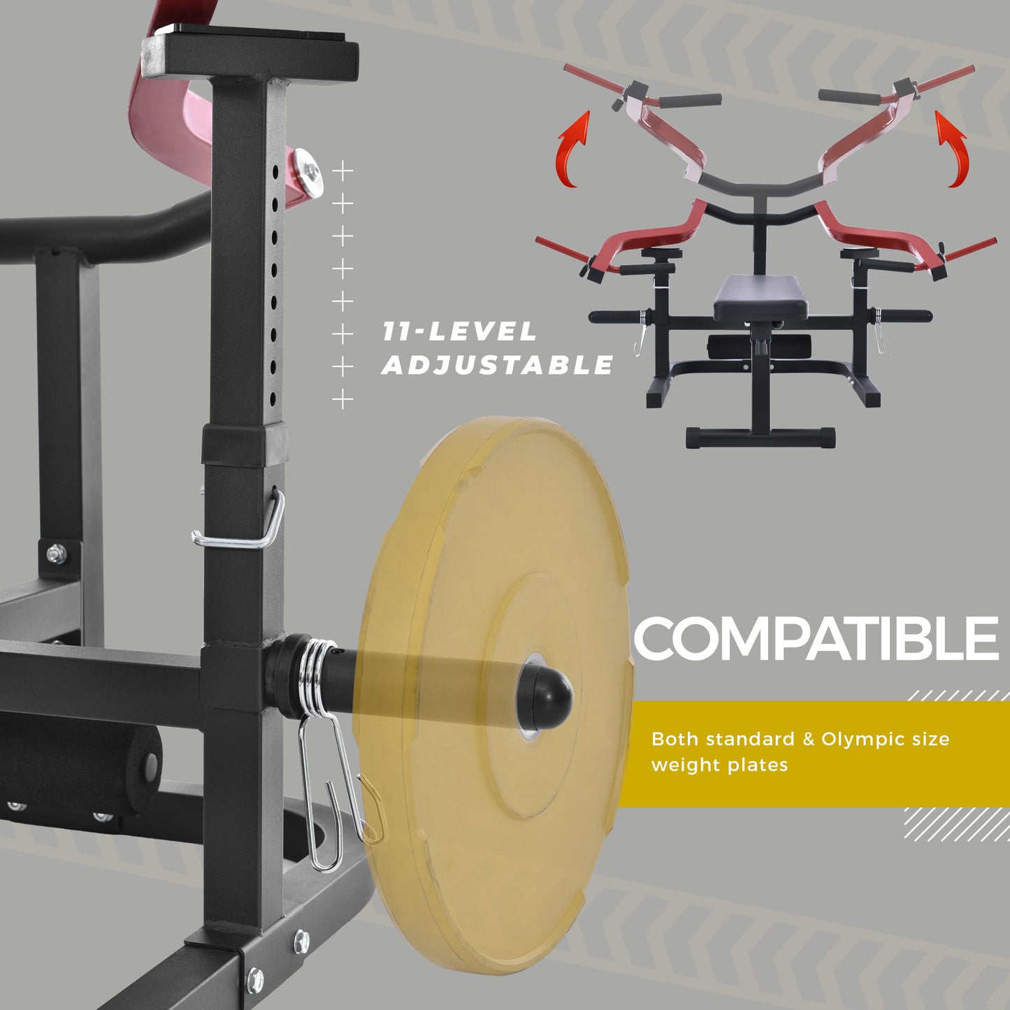 Weight Chest Press Bench - Adjustable Positions Flat Incline for Chest & Arm Ab Workout, Home Gym Equipment Max 2000 LB