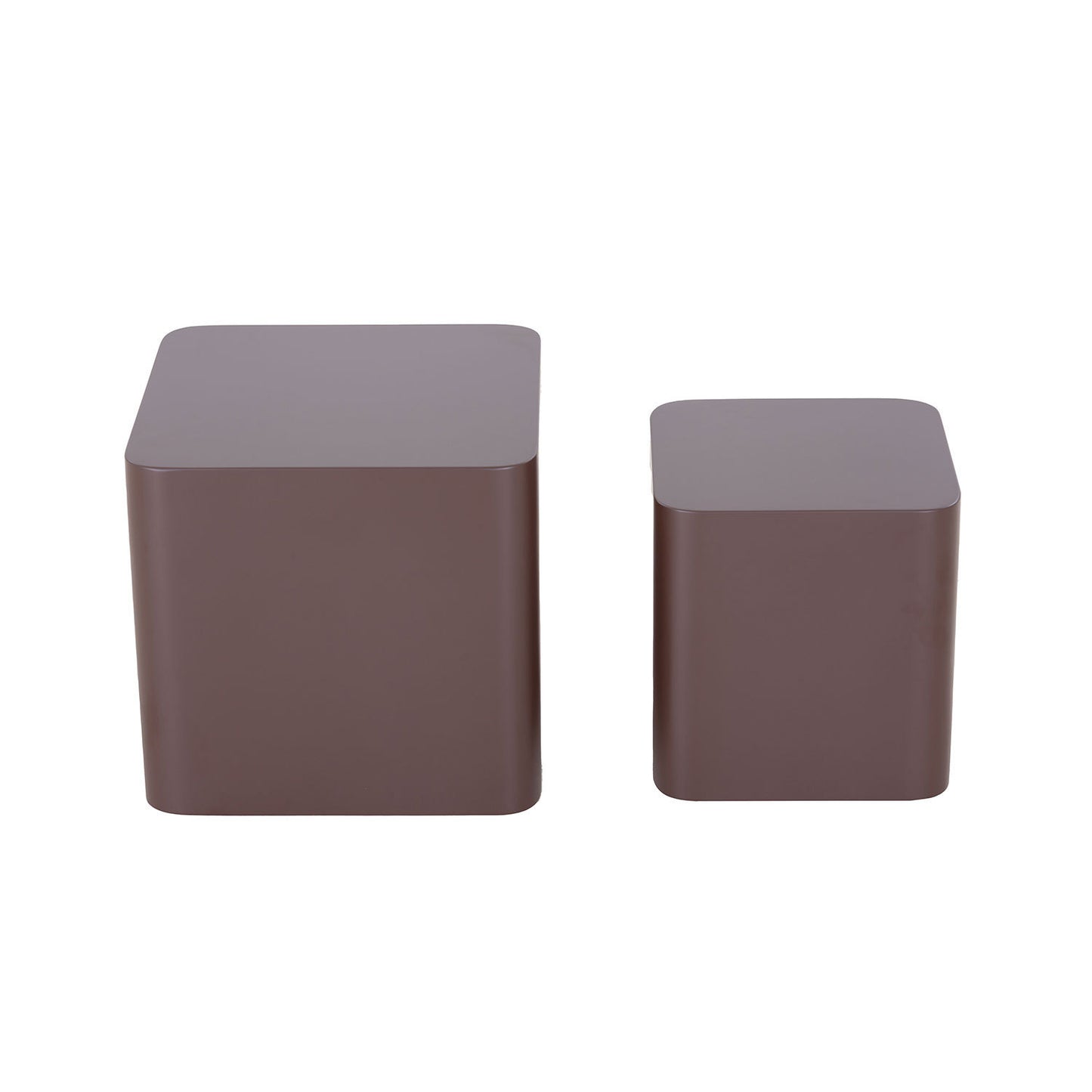 MDF Nesting Table Set of 2 - Chocolate Brown, Modern Design, Space-saving Furniture, Durable Material, Stylish Home Decor