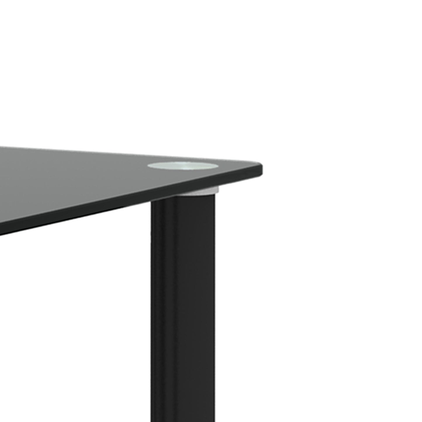 2-Piece Black Side Table: 2-Tier Space End Table, Modern Night Stand with Storage Shelve