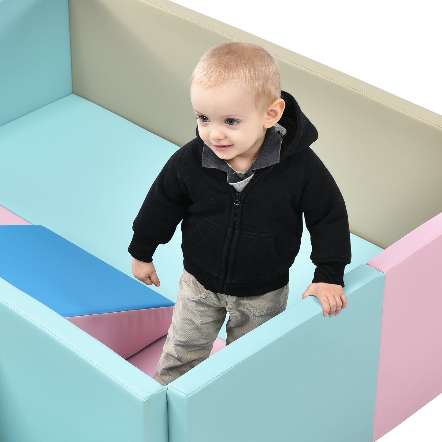 Soft Foam Ball Pit for Toddlers Crawling, Indoor Toy Kids Ball Pool Playpen, Foldable & Portable Easy Clean Babies Soft Ball Pool, 59 x 43 inch