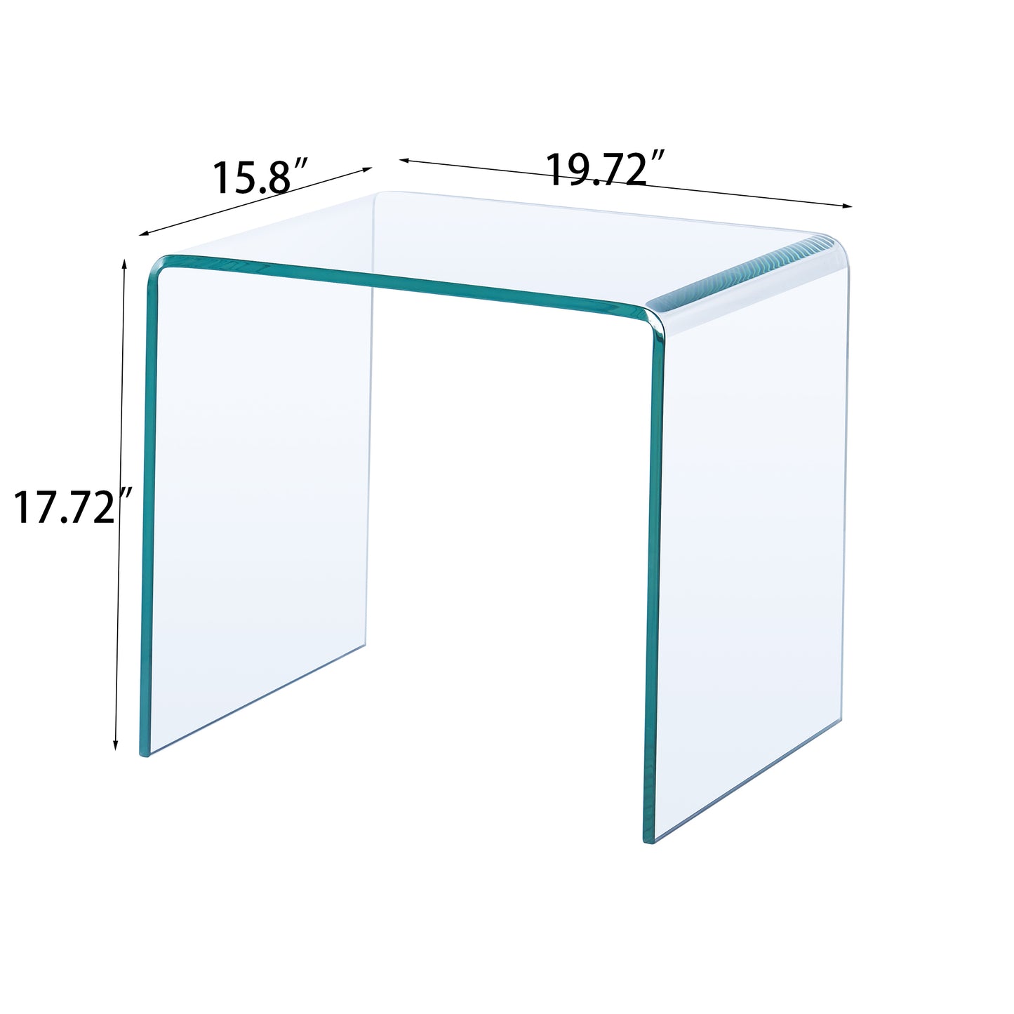 Small Clear Glass Side & End Table - Tempered Glass, Small Coffee Table, Modern Design
