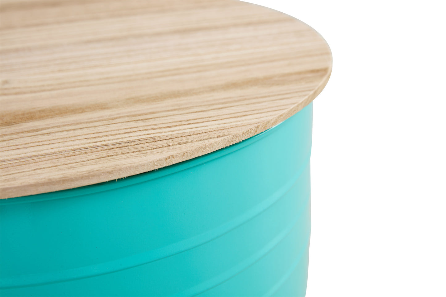 Farmhouse Rustic Distressed Metal Accent Cocktail Table - Set of 2: Vintage-Inspired, Durable, Wood Top, Blue Finish