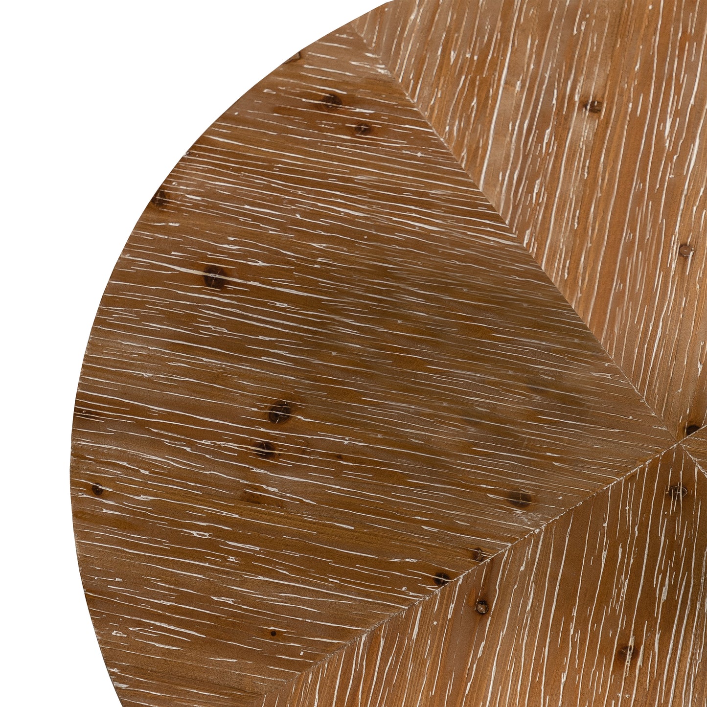 31.29" Modern Retro Splicing Round Coffee Table - Fir Wood Top, Cross Legs Metal Base - Stylish and Functional Furniture for Your Living Room Décor