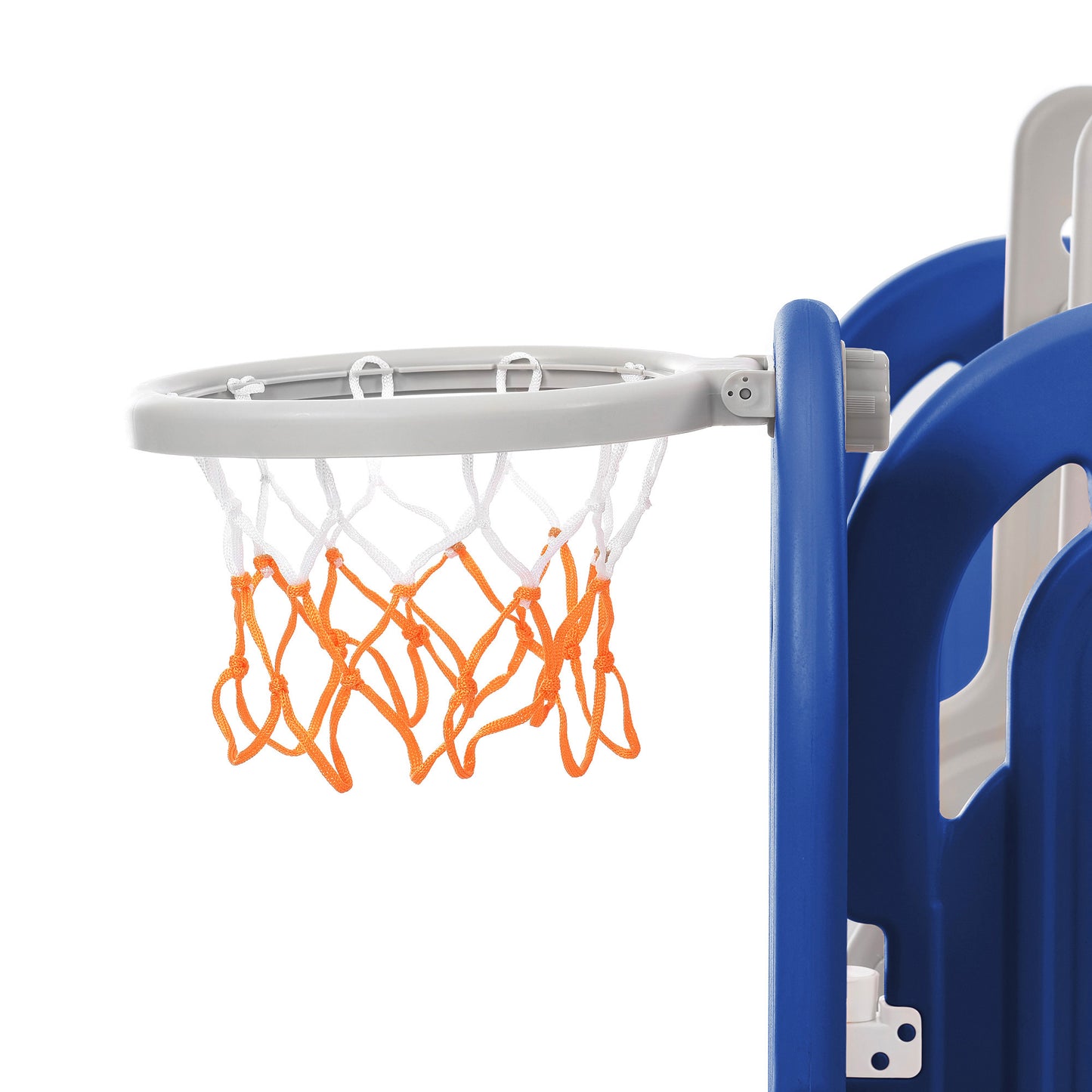 **Toddler Slide and Swing Set 5 in 1: Kids Playground Climber Slide Playset with Basketball Hoop**