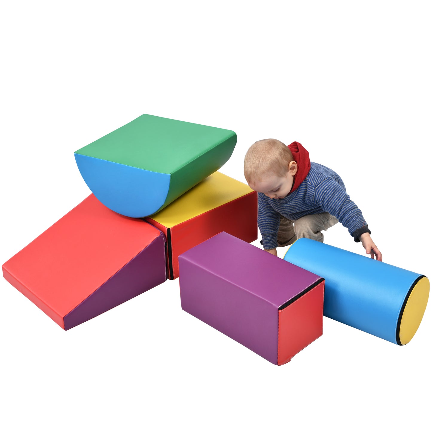 Soft Climb and Crawl Foam Playset - Safe Foam Nugget Shapes Block for Infants, Preschools, Toddlers, Kids Crawling and Climbing Indoor Play Structure