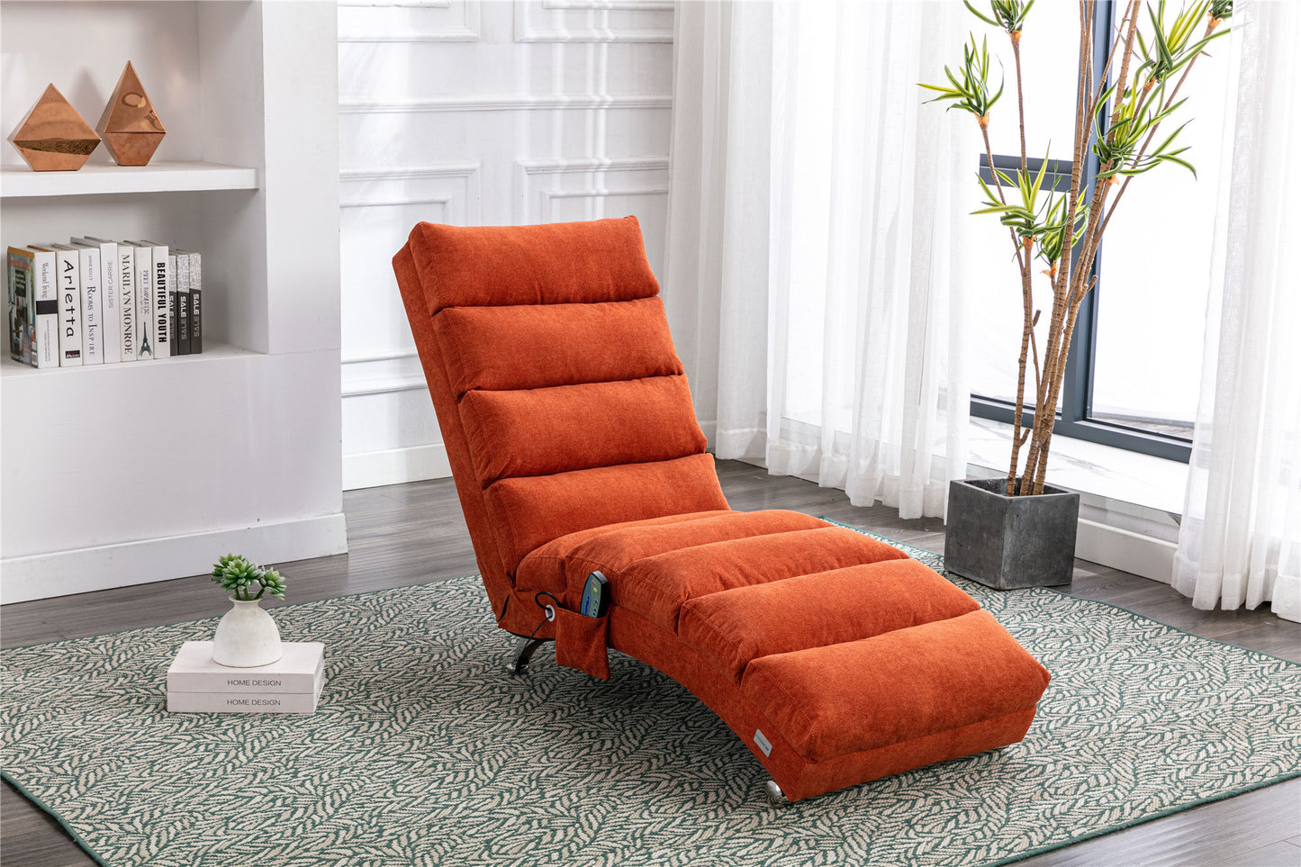 Linen Chaise Lounge Indoor Chair, Modern Long Lounger for Office or Living Room - COOLMORE.