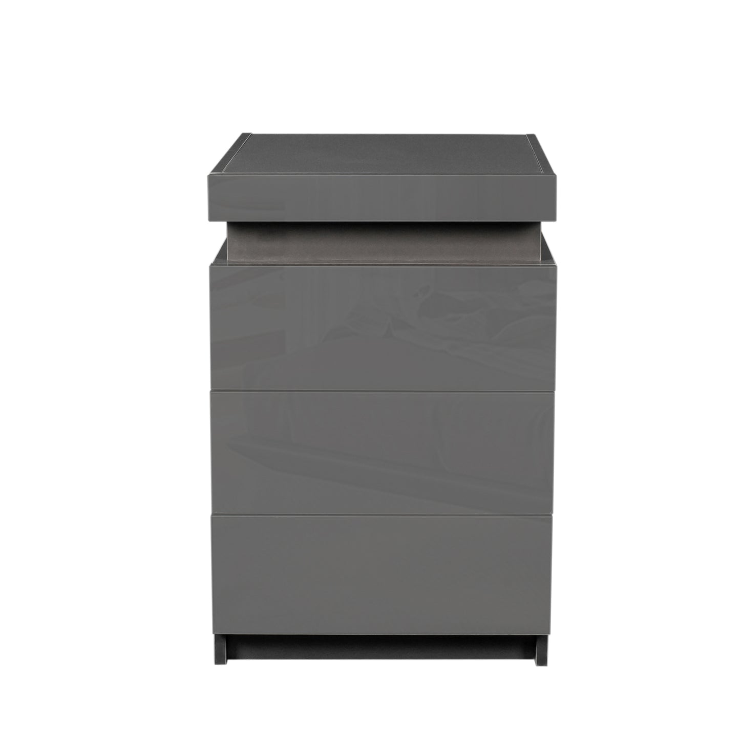 Modern High gloss UV Night Stand with 3 drawers & LED lights