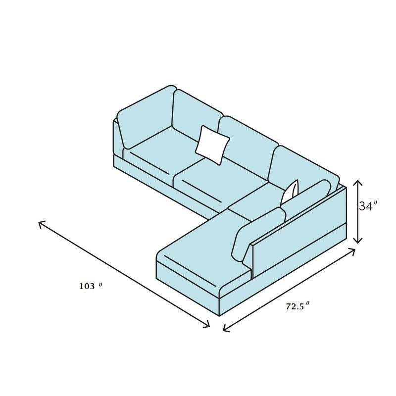 3 PC Sectional Sofa Set, Faux Leather Left-Facing Chaise with Storage Ottoman - Brown Color, Comfortable and Spacious