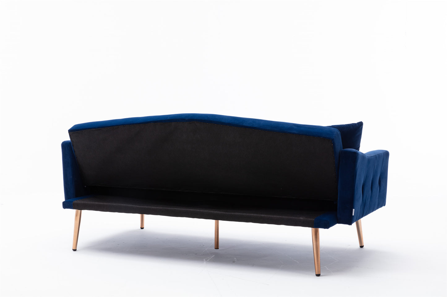 Coolmore Velvet Sofa: Accent Loveseat with Stainless Feet - Navy Velvet