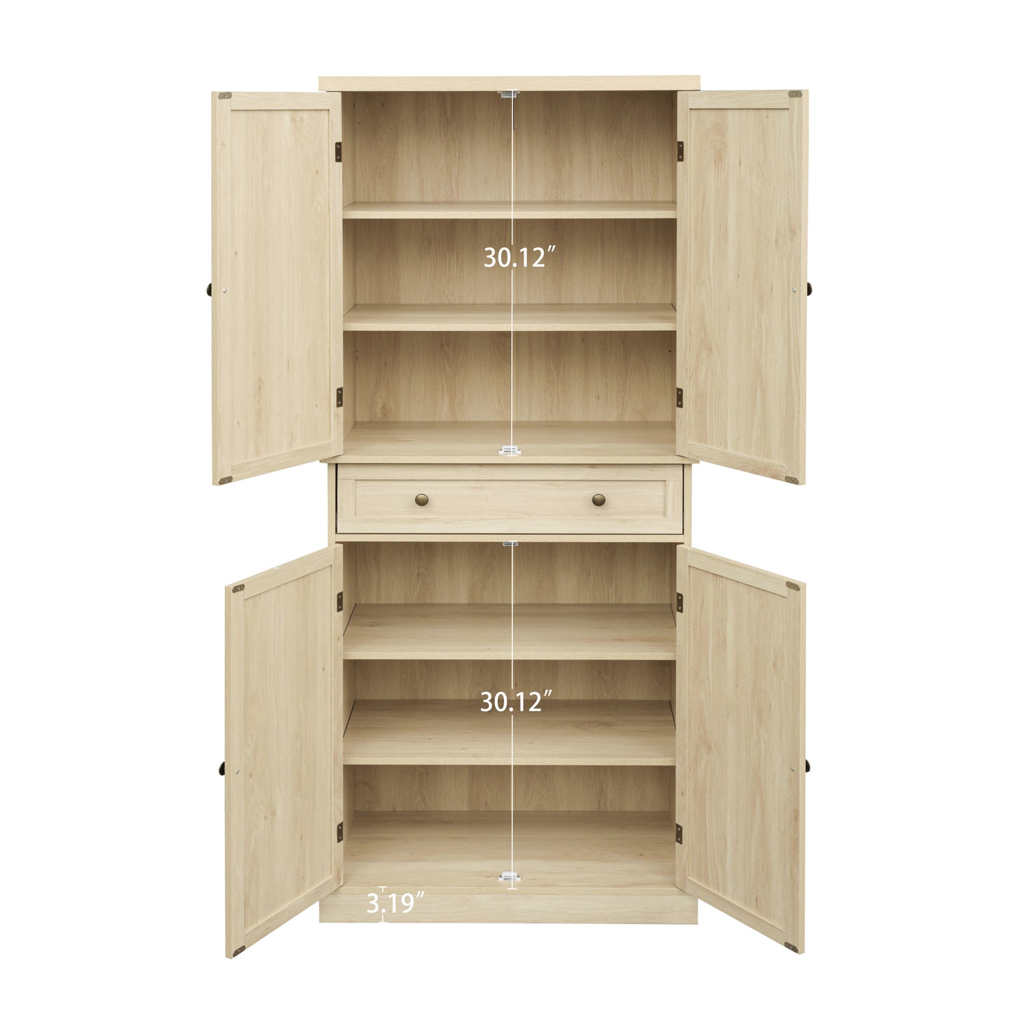 4 Door Adjustable Shelves Cabinet with 1 Drawer Storage Cabinet