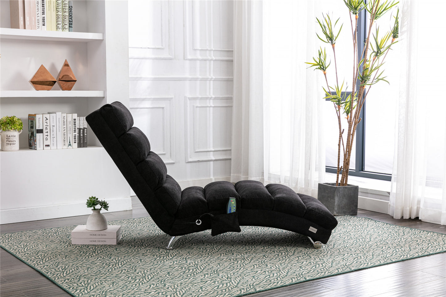 Linen Chaise Lounge Indoor Chair: Modern Long Lounger for Office or Living Room - COOLMORE.