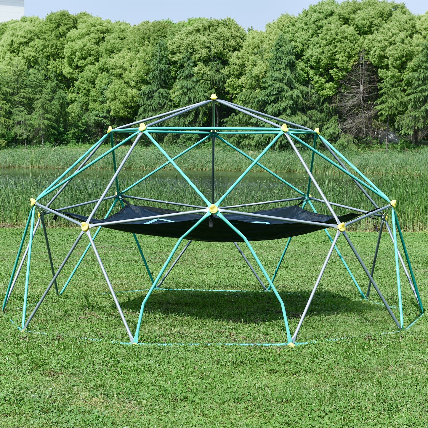 13ft Geometric Dome Climber Play Center: Kids Climbing Tower with Canopy, Rust & UV Resistant Steel Supporting 1000 LBS, Available in Multiple Sizes and Colors