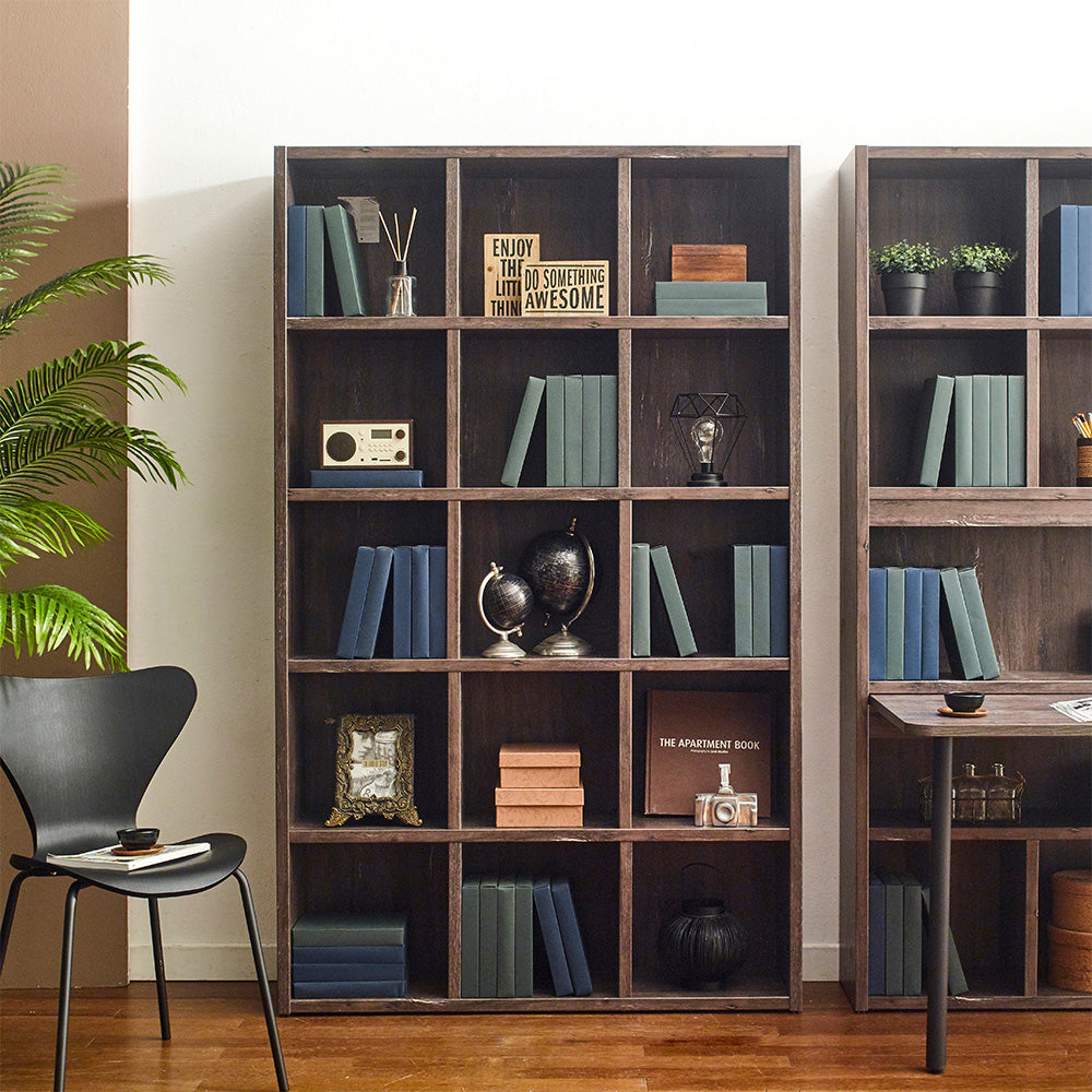 Klair Living Wood Bookcase in Rustic Gray