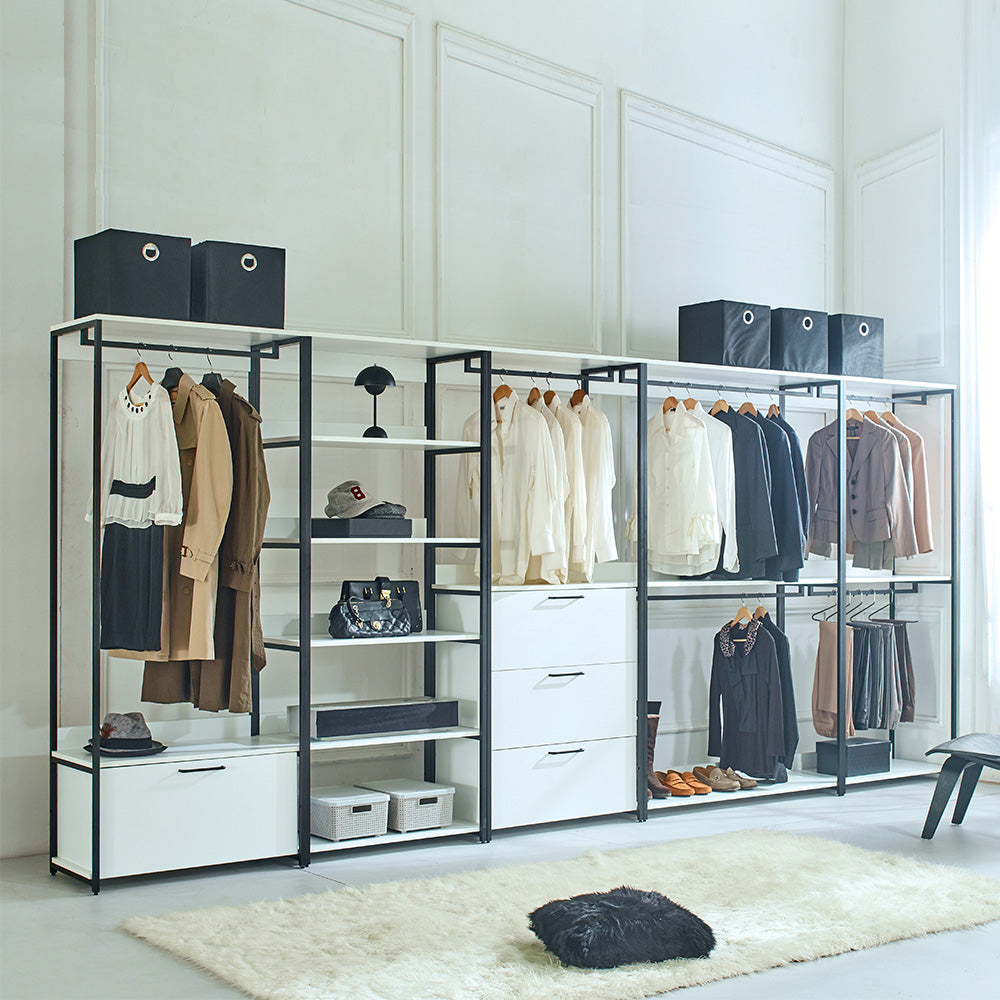 Klair Living Wood and Metal Walk-in Closet with One Drawer