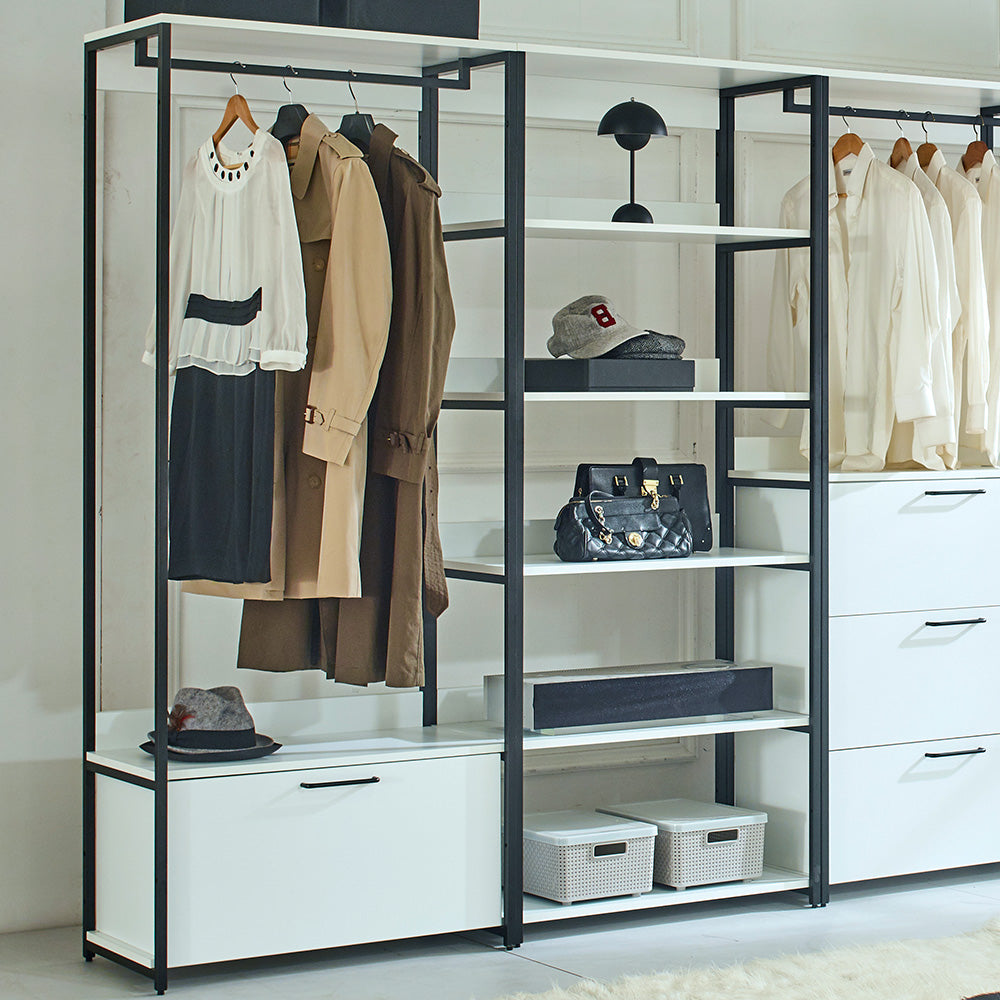 Klair Living Wood and Metal Walk-in Closet with One Drawer