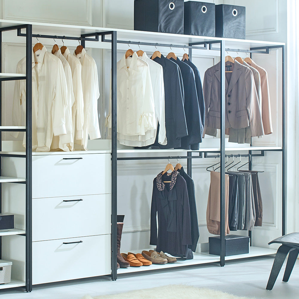 Klair Living Wood and Metal Walk-in Closet with One Drawer