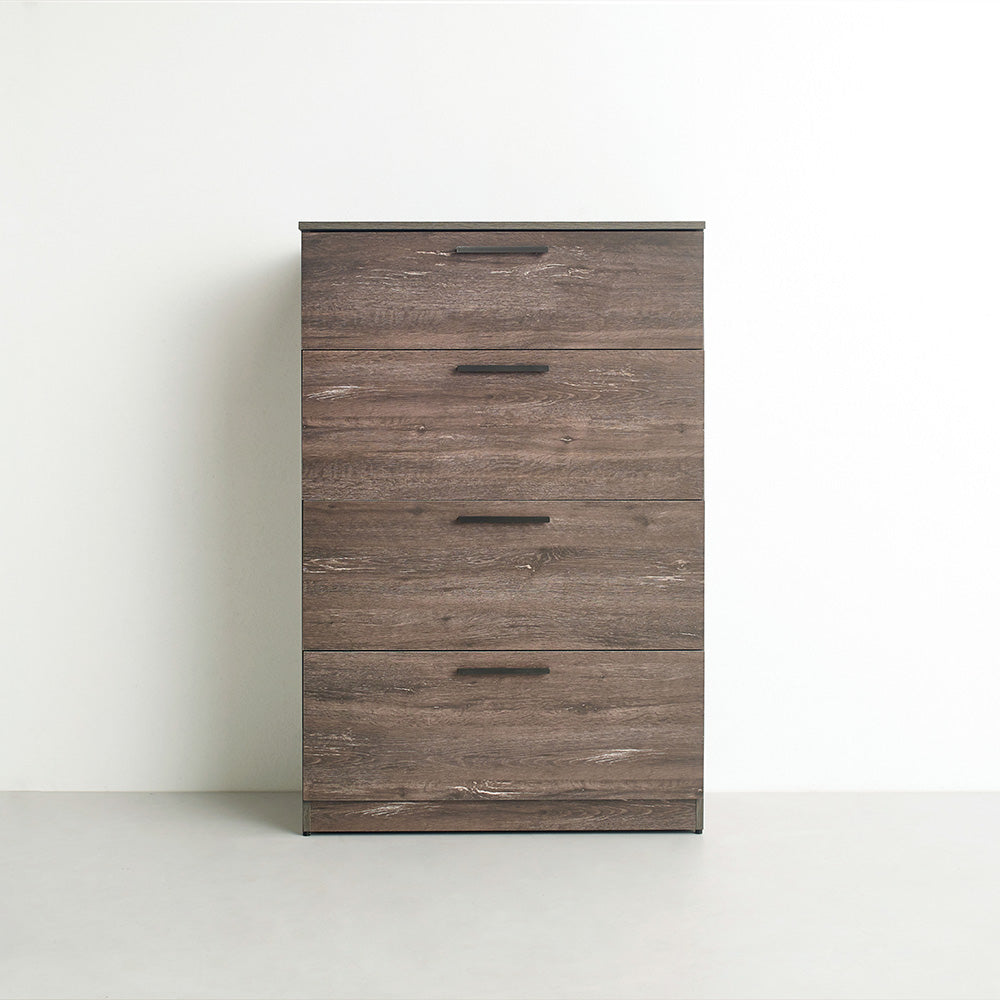 Klair Living Four-Drawer Contemporary Wood Chest in Rustic Gray