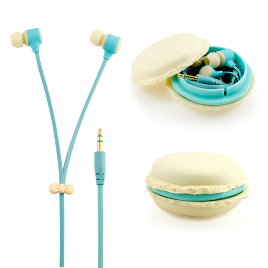 GEARONIC TM Cute 3.5mm in Ear Earphones Earbuds Headset with Macaroon Ear Buds Organizer Box Case for iPhone,for Samsung,for Mp3 iPod Pc Music