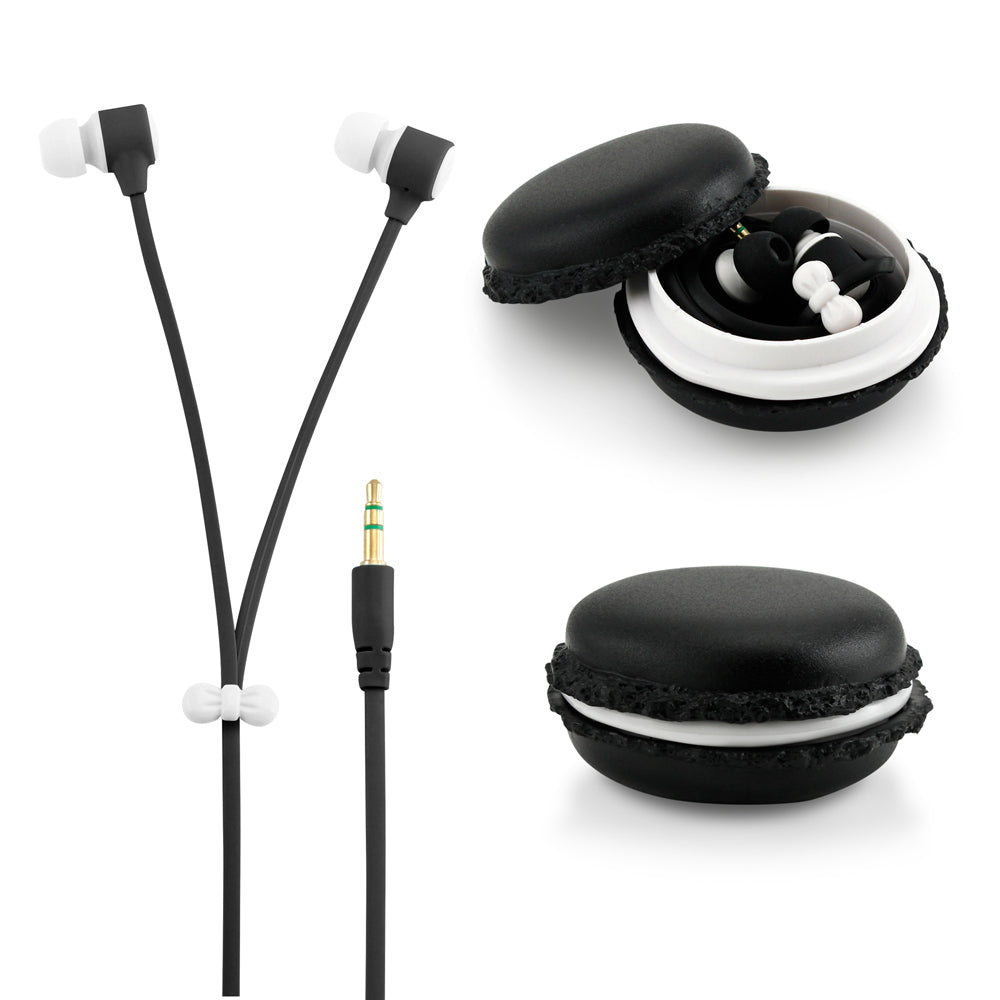 GEARONIC TM Cute 3.5mm in Ear Earphones Earbuds Headset with Macaroon Ear Buds Organizer Box Case for iPhone,for Samsung,for Mp3 iPod Pc Music