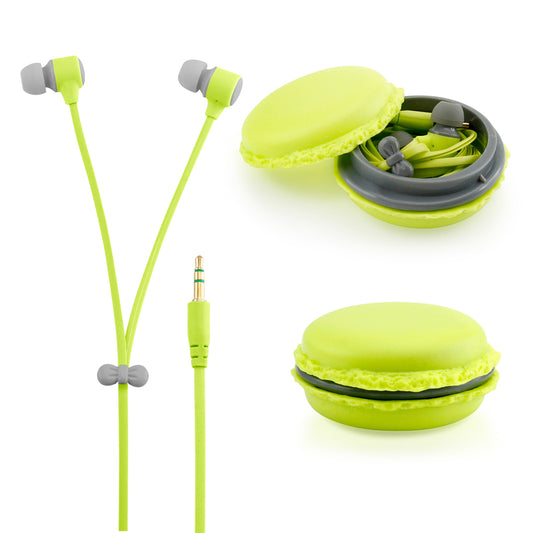 GEARONIC TM Cute 3.5mm in Ear Earphones Earbuds Headset with Macaroon Ear Buds Organizer Box Case for iPhone,for Samsung,for Mp3 iPod Pc Music