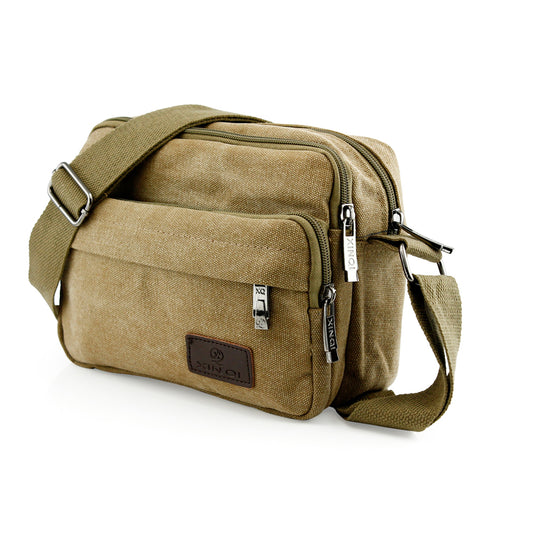 GEARONIC TM Men Vintage Crossbody Canvas Messenger Shoulder Bag School Hiking Military Travel Satchel