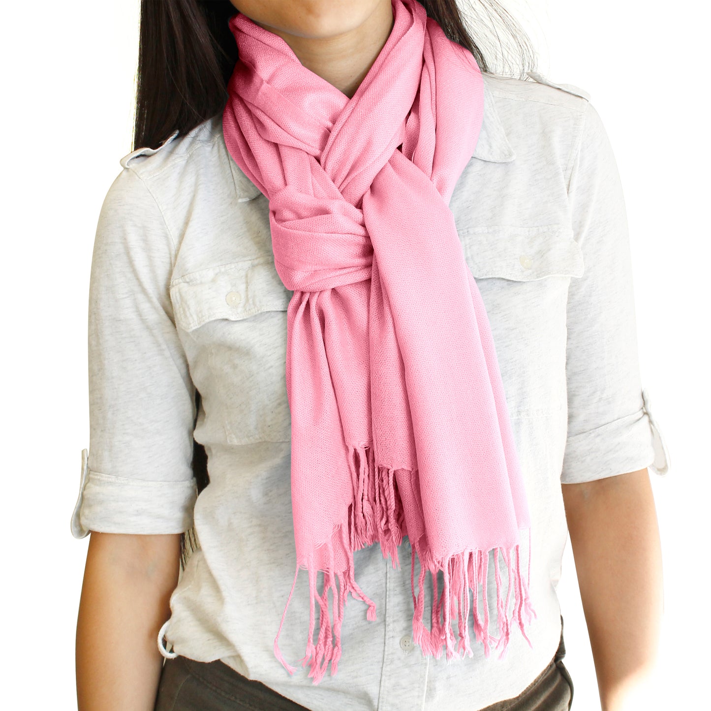 Soft Pashmina Scarf for Women Shawl Wrap Scarves Lady Women's Scarfs in Solid Colors