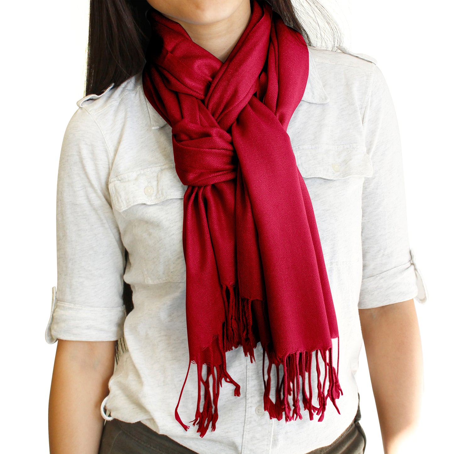 Soft Pashmina Scarf for Women Shawl Wrap Scarves Lady Women's Scarfs in Solid Colors